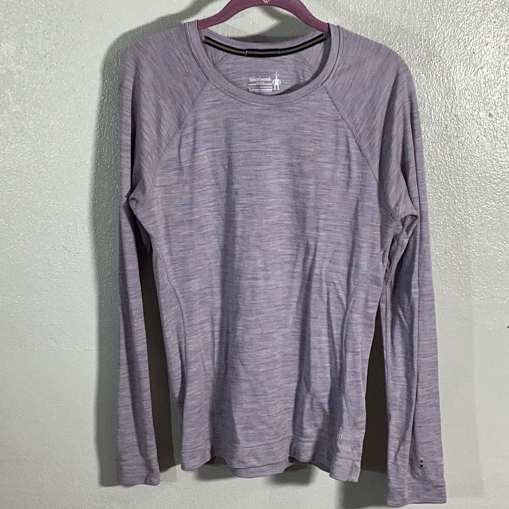 Smartwool Heather Purple Longsleeve Merino Wool Base Layer Long Underwear Large
